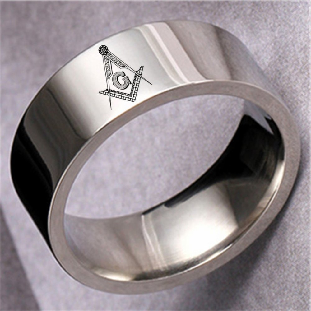 AG Freemasonry Masonic Ring  Freemason Master Masons Ring Silver